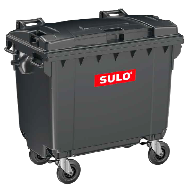 Сміттєвий бак SULO пластиковий сірий 770л плоска кришка